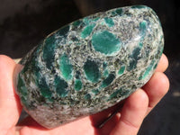 Polished Rare Emerald Mica In Matrix Standing Free Forms x 2 From Mutoko, Zimbabwe - Toprock Gemstones and Minerals 