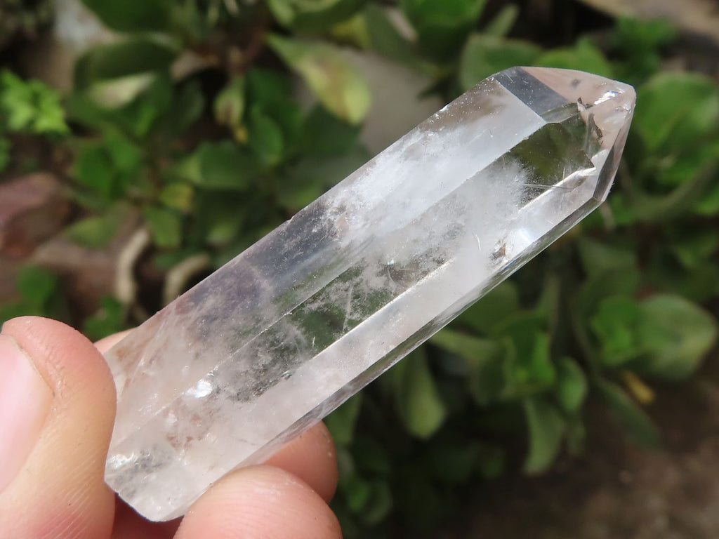 Polished Optic Wispy Smokey Phantom Quartz Points  x 12 From Madagascar - TopRock