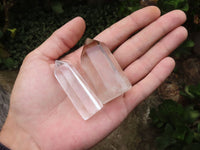 Polished Optic Wispy Smokey Phantom Quartz Points  x 12 From Madagascar - TopRock