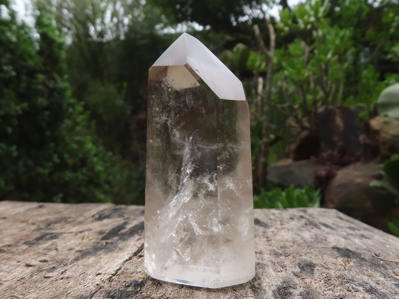 Polished Optic Wispy Smokey Phantom Quartz Points  x 12 From Madagascar - TopRock