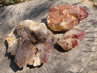 Polished Red Hematoid Phantom Quartz Specimens With Polished Terminations  x 3 From Karoi, Zimbabwe - TopRock