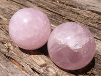 Polished  Star Rose Quartz Spheres x 4 From Ambatondrazaka, Madagascar - TopRock