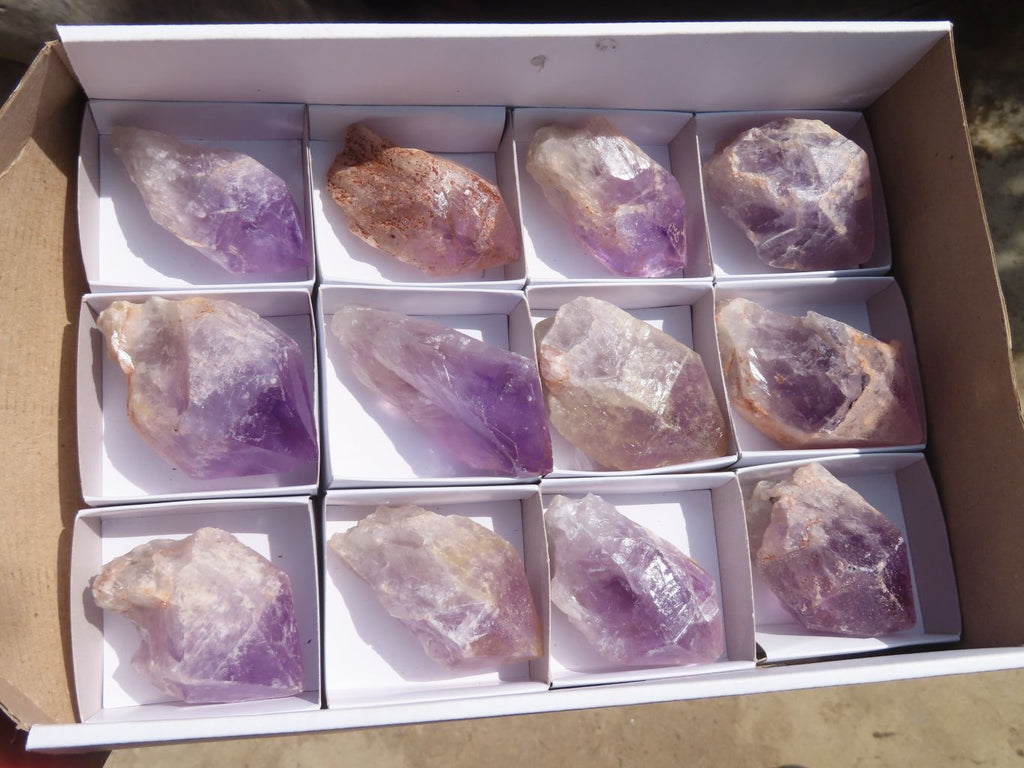 Natural Jacaranda Amethyst Crystals x 12 From Mumbwa, Zambia - Toprock Gemstones and Minerals 