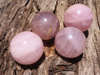 Polished  Star Rose Quartz Spheres x 4 From Ambatondrazaka, Madagascar - TopRock