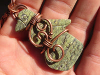 Polished  Copper Wire Wrapped Leopard Stone Eagle Pendants  x 6 From Zimbabwe - Toprock Gemstones and Minerals 