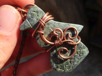 Polished  Copper Wire Wrapped Leopard Stone Eagle Pendants  x 6 From Zimbabwe - Toprock Gemstones and Minerals 