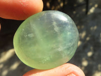 Polished Emerald Fluorite Palm Stones  x 20 From Mandrosonoro, Madagascar