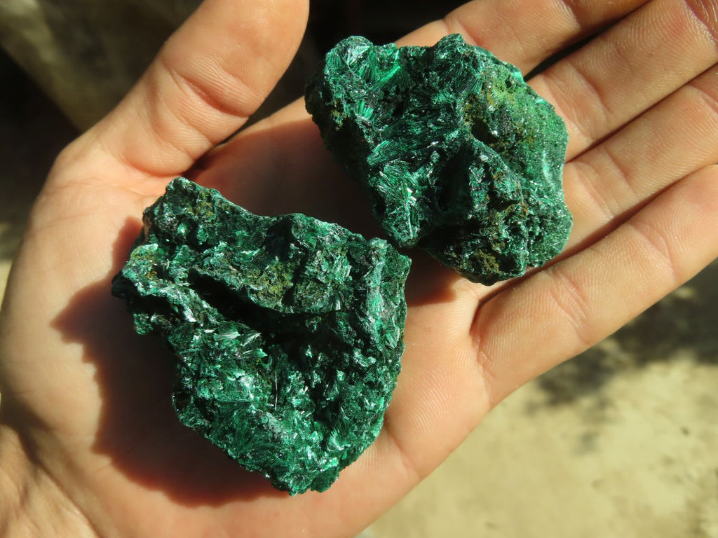 Natural Chatoyant Silky Malachite Specimens  x 12 From Kasompe, Congo - Toprock Gemstones and Minerals 