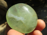 Polished Emerald Fluorite Palm Stones  x 20 From Mandrosonoro, Madagascar