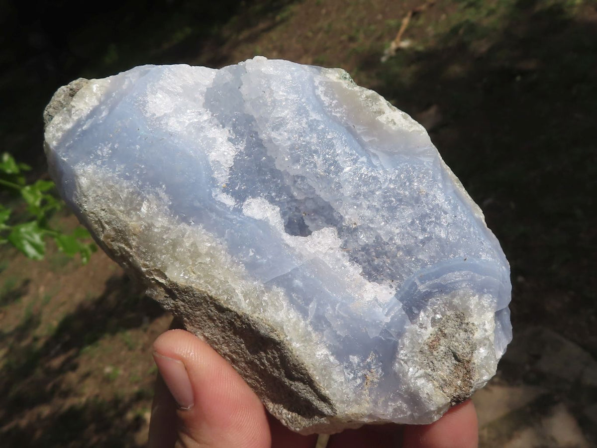 Natural Blue Lace Agate Geode Specimens  x 15 From Malawi - TopRock