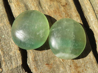 Polished Emerald Fluorite Palm Stones  x 20 From Mandrosonoro, Madagascar