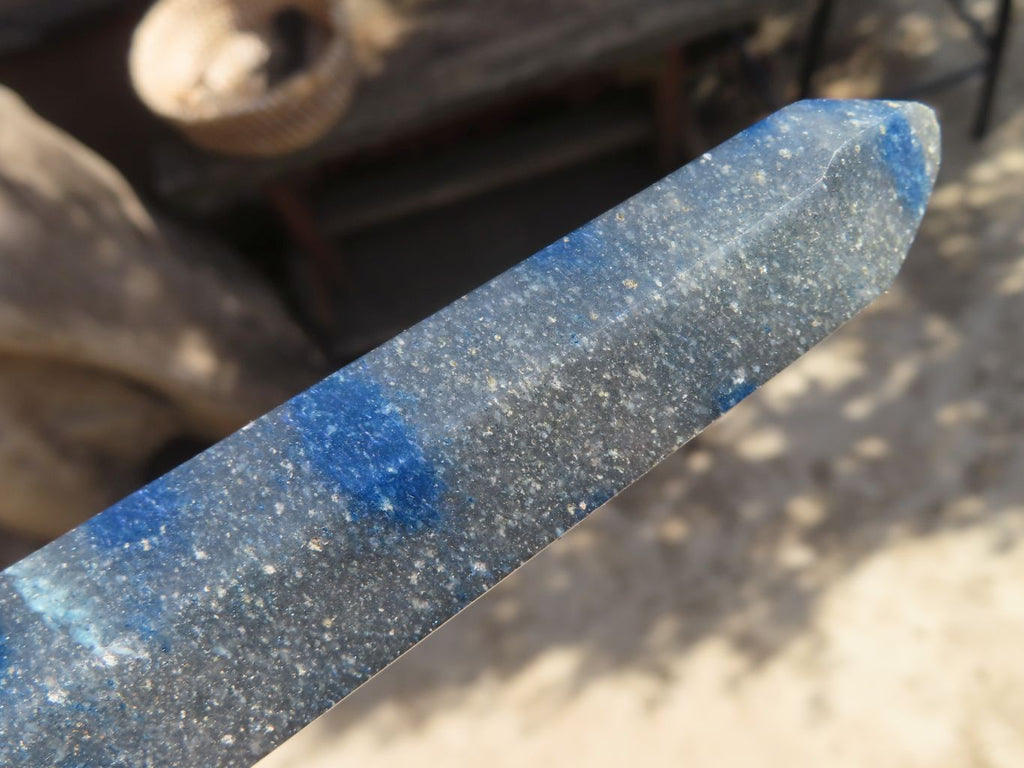 Polished Blue Spotted Spinel Quartz Points x 3 From Madagascar - Toprock Gemstones and Minerals 
