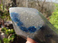 Polished Blue Spotted Spinel Quartz Points x 3 From Madagascar - Toprock Gemstones and Minerals 