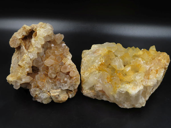 Natural Lemonite Quartz Crystal Specimens x 2 From Solwezi, Zambia - TopRock