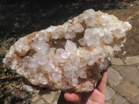 Natural Limonite Tinted Clear Quartz Crystal Vug Specimens  x 3 From Solwezi, Zambia - TopRock