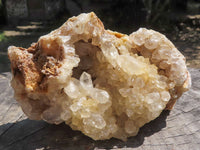 Natural Limonite Tinted Clear Quartz Crystal Vug Specimens  x 3 From Solwezi, Zambia - TopRock