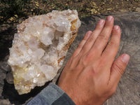 Natural Limonite Tinted Clear Quartz Crystal Vug Specimens  x 3 From Solwezi, Zambia - TopRock