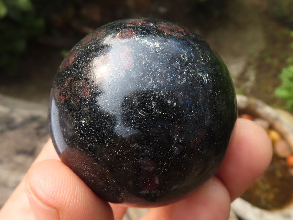 Polished Rare Sparkling Blue Iolite / Water Sapphire Spheres  x 12 From Madagascar - Toprock Gemstones and Minerals 