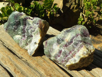Natural Rough Watermelon Fluorite Cobbed Specimens  x 12 From Uis, Namibia