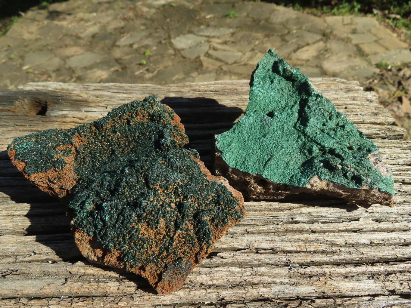 Natural Crystalline Malachite Specimens x 2 From Tenke Fungurume, Congo - TopRock