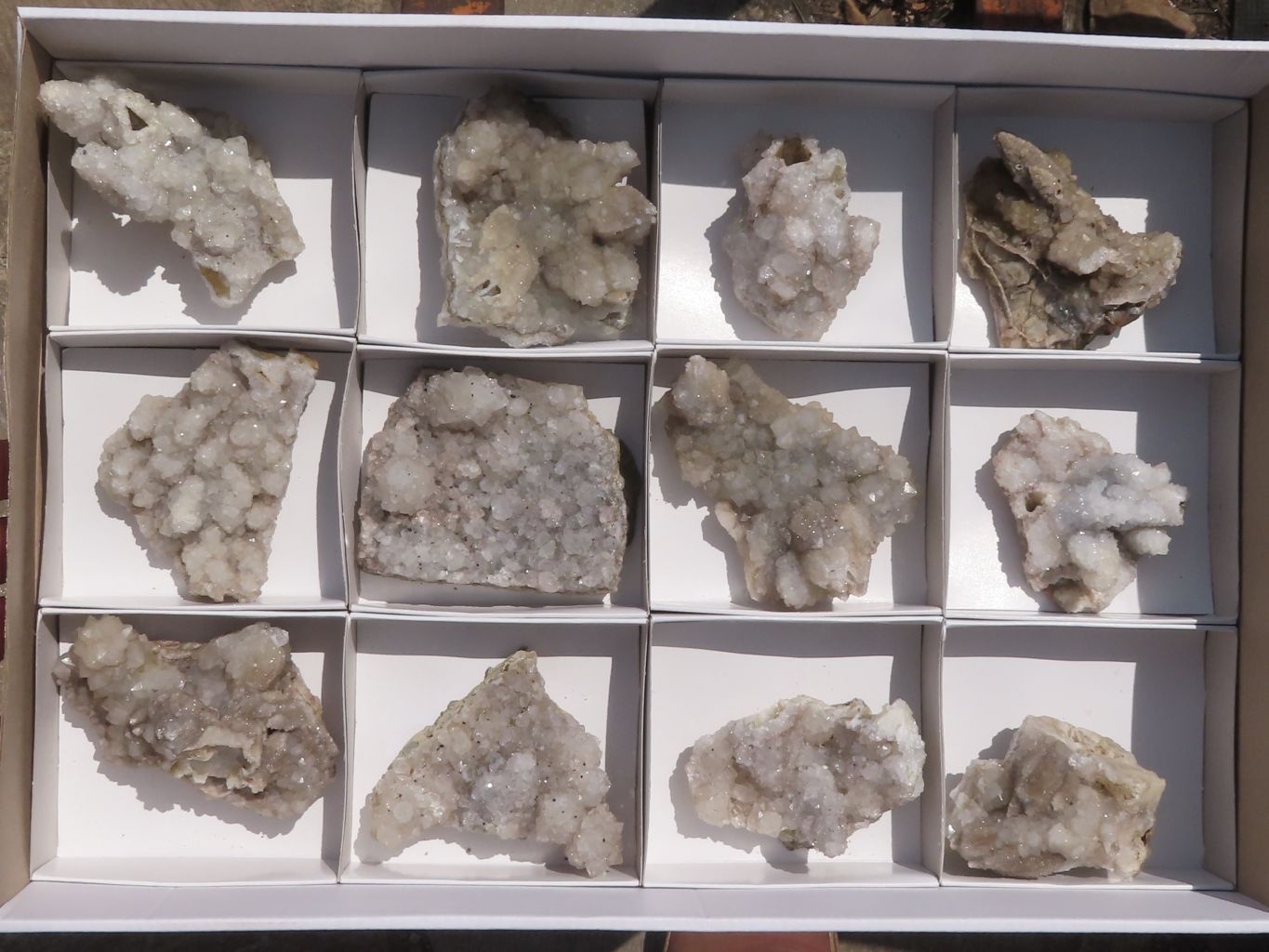 Natural Rare Hollow "Snow" Quartz Clusters  x 12 From Alberts Mountain, Lesotho - TopRock