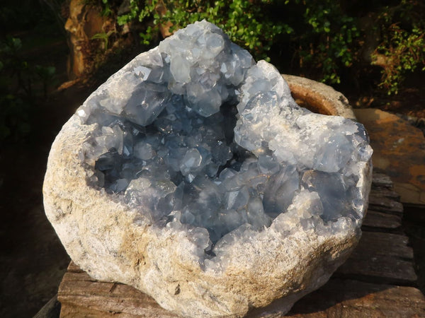Natural XXL Gemmy Blue Double Barrelled Celestite Geode  x 1 From Sakoany, Madagascar - Toprock Gemstones and Minerals 
