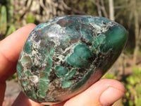Polished Rare Emerald Mica In Matrix Galet-Palm Stones x 6 From Mutoko, Zimbabwe - Toprock Gemstones and Minerals 