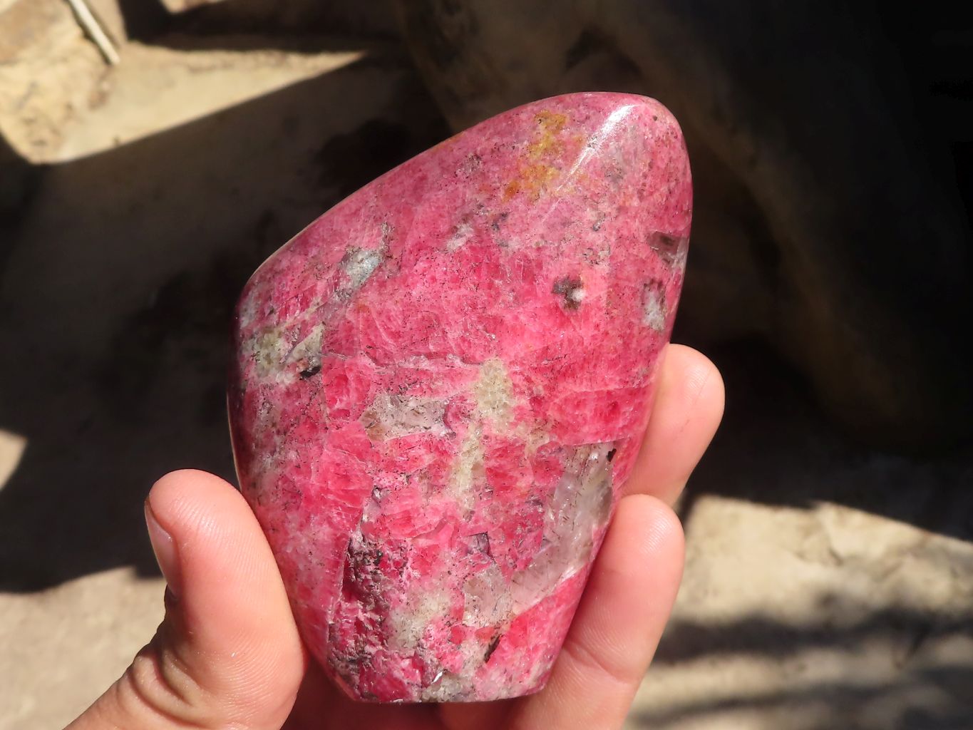 Polished Red Rhodonite Free Forms x 6 From Zimbabwe - Toprock Gemstones and Minerals 