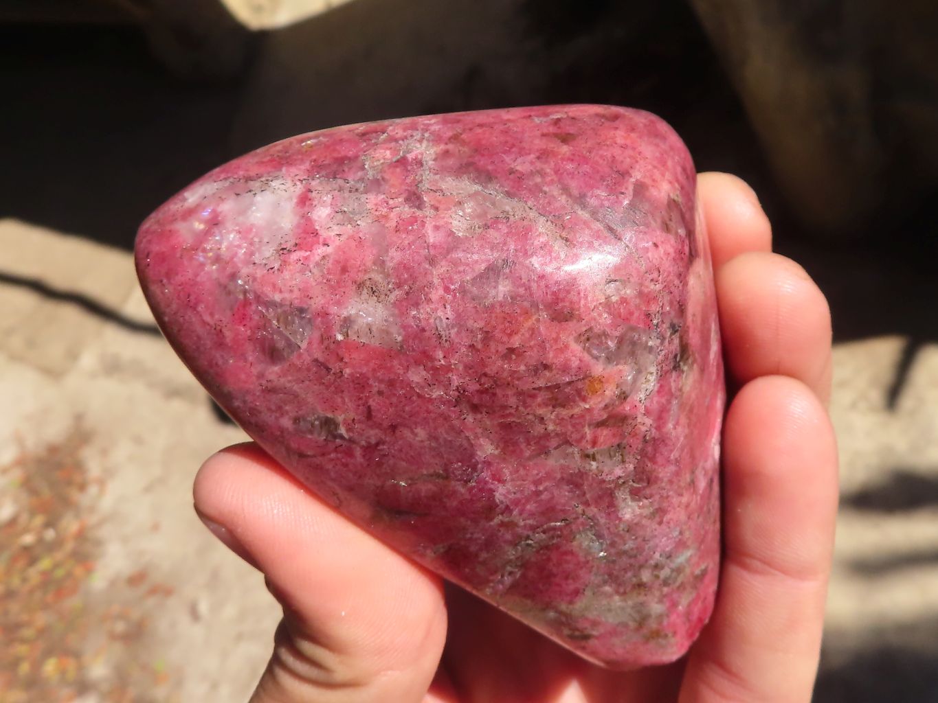 Polished Red Rhodonite Free Forms x 6 From Zimbabwe - Toprock Gemstones and Minerals 