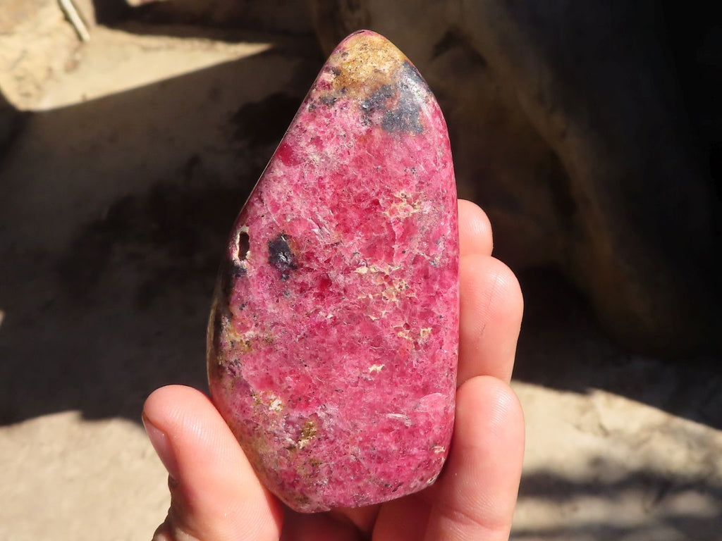 Polished Red Rhodonite Free Forms x 6 From Zimbabwe - Toprock Gemstones and Minerals 