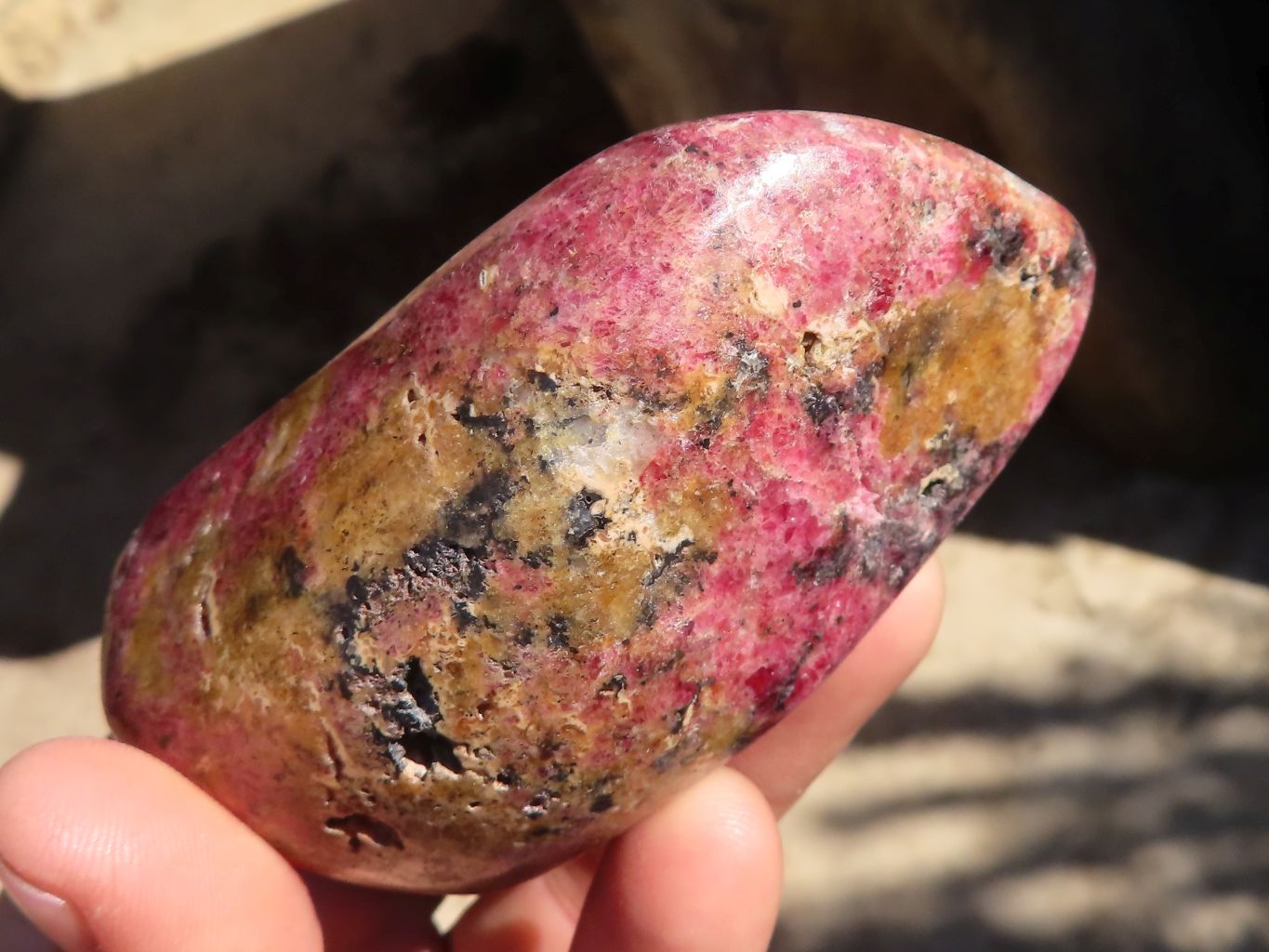 Polished Red Rhodonite Free Forms x 6 From Zimbabwe - Toprock Gemstones and Minerals 