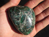 Polished Rare Emerald Mica In Matrix Galet-Palm Stones x 6 From Mutoko, Zimbabwe - Toprock Gemstones and Minerals 