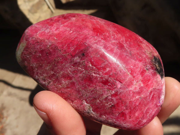 Polished Red Rhodonite Free Forms x 6 From Zimbabwe - Toprock Gemstones and Minerals 