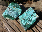Natural Drusy Chrysocolla & Malachite Dolomite Specimens x 2 From Likasi, Congo - Toprock Gemstones and Minerals 