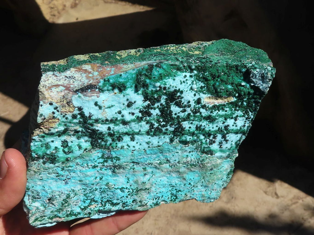 Natural Drusy Chrysocolla & Malachite Dolomite Specimens x 2 From Likasi, Congo - Toprock Gemstones and Minerals 