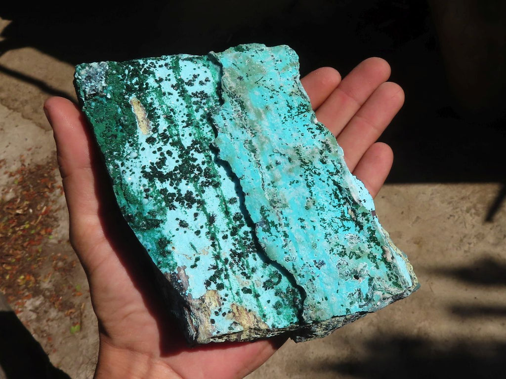 Natural Drusy Chrysocolla & Malachite Dolomite Specimens x 2 From Likasi, Congo - Toprock Gemstones and Minerals 
