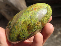 Polished Green Opal Standing Free Forms  x 2 From Antsirabe, Madagascar - Toprock Gemstones and Minerals 