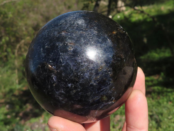 Polished Rare Iolite Water Sapphire Spheres  x 2 From Madagascar - TopRock
