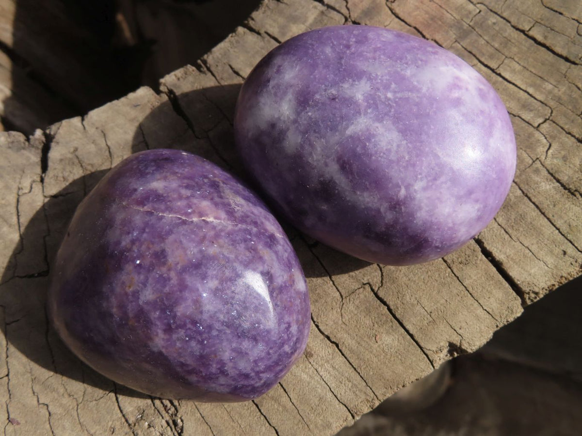 Polished Purple Lepidolite Gallets  x 12 From Zimbabwe - Toprock Gemstones and Minerals 