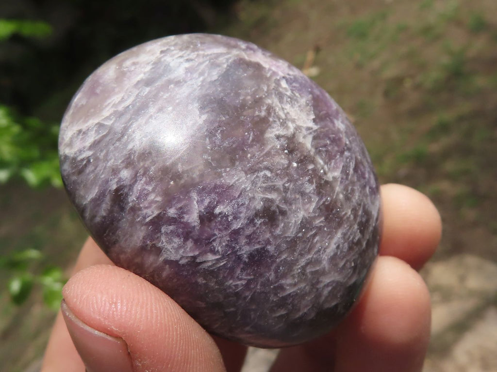 Polished Purple Lepidolite Palm Stones  x 12 From Madagascar - TopRock