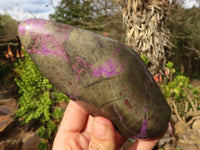 Polished Purple Stichtite & Serpentine Standing Free Forms x 2 From Barberton, South Africa - Toprock Gemstones and Minerals 