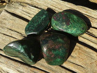 Polished Fluorescent Ruby Corundum In Chrome Verdite Free Forms x 4 From Zimbabwe - Toprock Gemstones and Minerals 