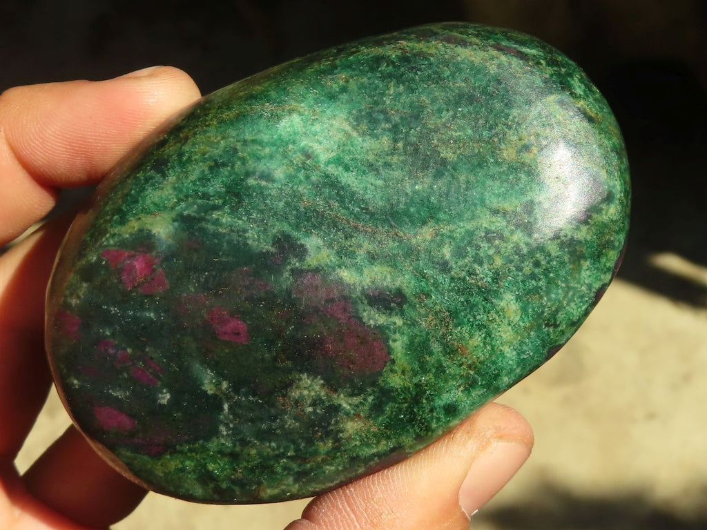 Polished Fluorescent Ruby Corundum In Chrome Verdite Free Forms x 4 From Zimbabwe - Toprock Gemstones and Minerals 