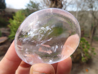 Polished Clear Quartz Galet / Palm Stones x 16 From Antsirabe, Madagascar - Toprock Gemstones and Minerals 