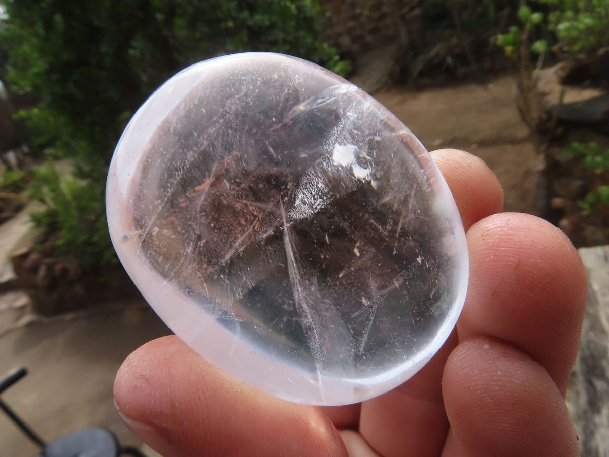Polished Clear Quartz Galet / Palm Stones x 16 From Antsirabe, Madagascar - Toprock Gemstones and Minerals 