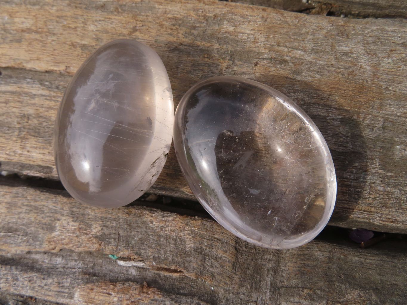 Polished Clear Quartz Galet / Palm Stones x 16 From Antsirabe, Madagascar - Toprock Gemstones and Minerals 
