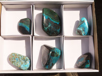 Polished Blue Shattuckite Free Forms x 6 From Kaokoveld, Namibia - Toprock Gemstones and Minerals 