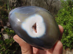 Polished Ghost Agate Standing Free Forms  x 3 From West Coast, Madagascar - Toprock Gemstones and Minerals 