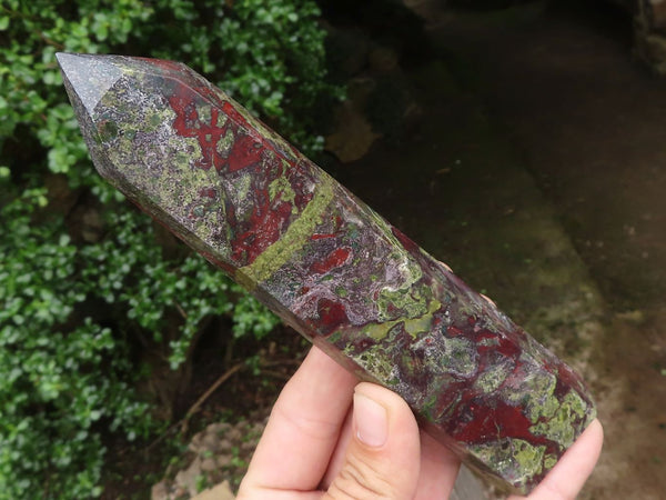 Polished Dragon Bloodstone (Epidote and piedmontite) Points  x 3 From Southern Africa - TopRock