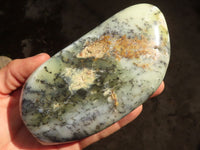 Polished Dendritic Opal Standing Free Forms x 2 From Moralambo, Madagascar - Toprock Gemstones and Minerals 